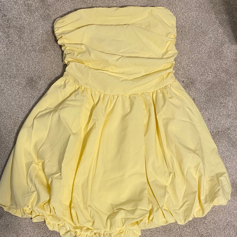 Strapless Yellow Dress